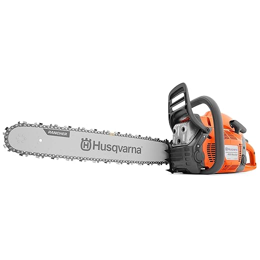 Husqvarna 455 Rancher Gas Chainsaw, 55-cc 3.5-HP, 2-Cycle X-Torq Engine, 20 Inch Chainsaw with Automatic Oiler, For Wood Cutting, Tree Trimming and Land Clearing