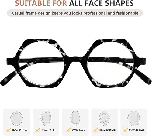 Miniatura 9 de Eyekepper Pequeñas gafas vintage para mujer de lectura - Retro Reading Eyeglasses Mini Odd Readers Men - Yellow Tortoise +3.00