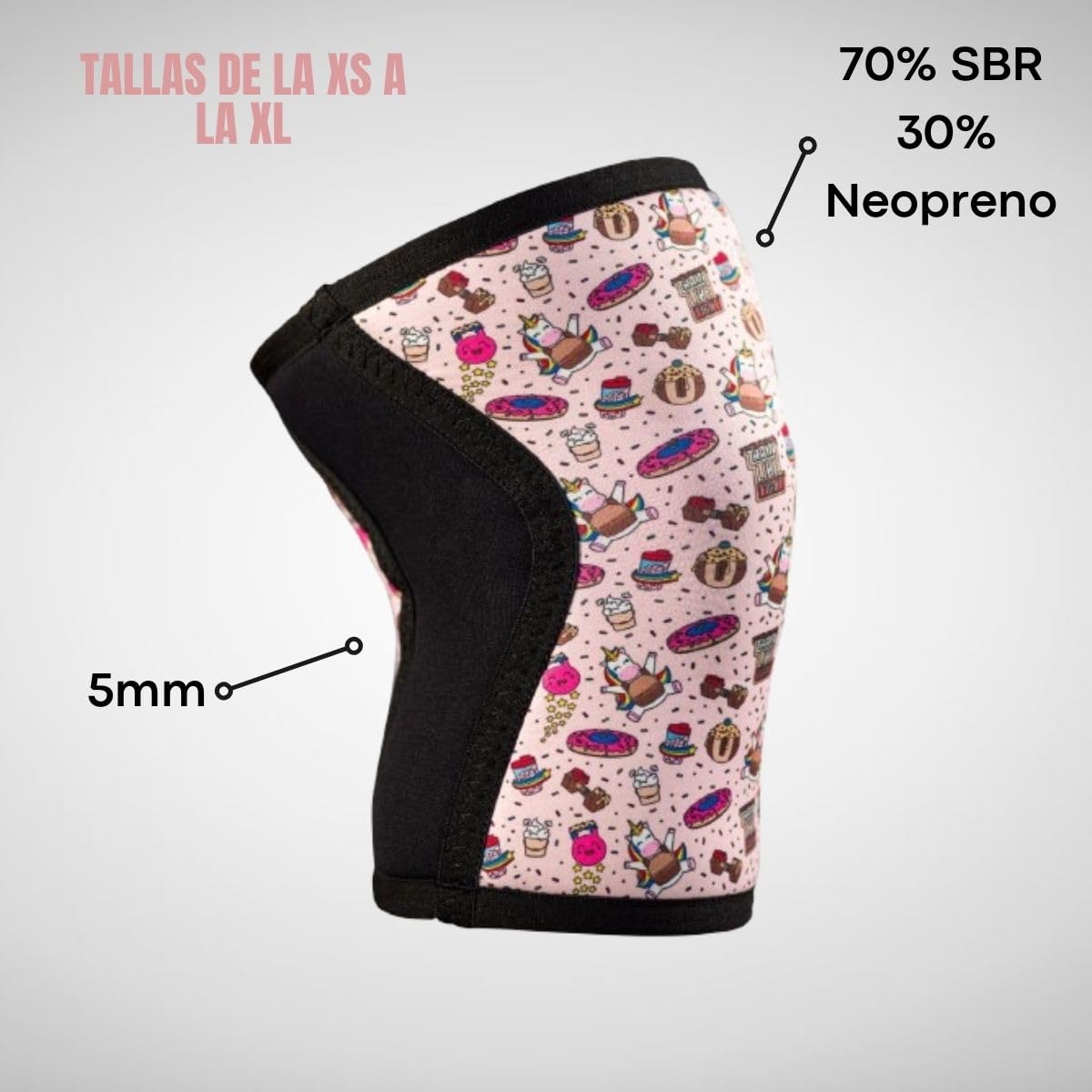 TRAINLIKEFIGHT Rodilleras Rainbow Cookie Attitude (X-Small, soft pink)