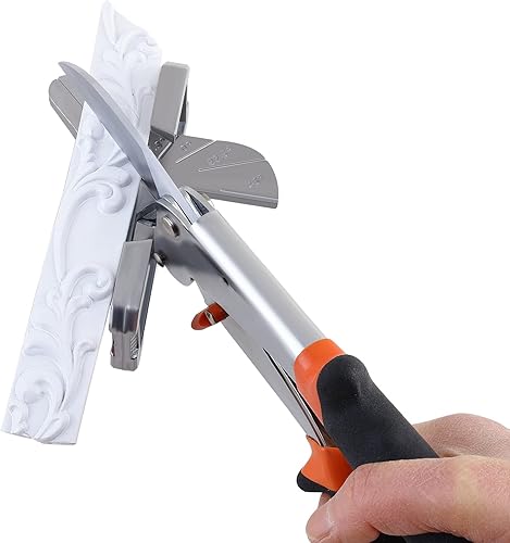 Miniatura 8 de Cortador de inglete multiángulo grande y afilado con 0 a 135 grados, tijeras de corte angular ajustables para cubierta de cordón de PVC, moldeado de