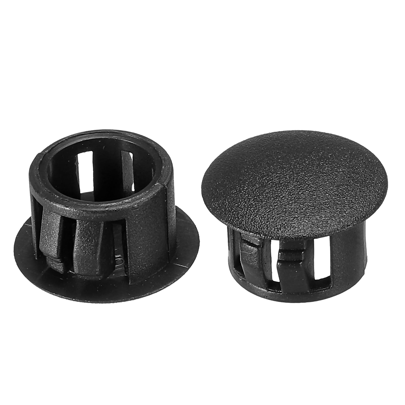 PATIKIL Hole Plugs Plastic, 50 Pcs 13mm(1/2") Screw Bumper Hole Plug Flush Snap Type Round Hole Cover Caps for Round Holes Cabinet Furniture Kitchen, Black