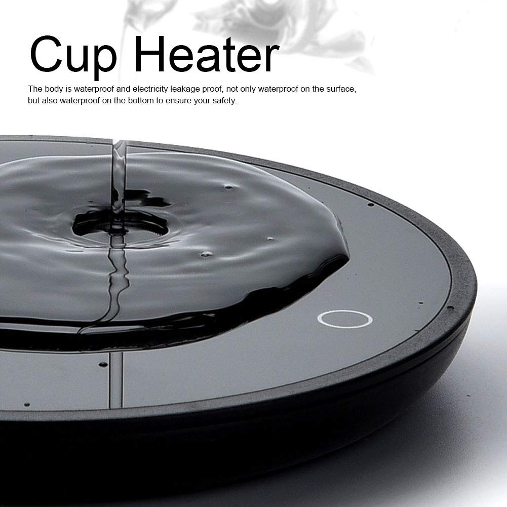 Cup Warmer Pad, Portable Electric Waterproof Touch Heating Cup Mat Coffee Mug Warmer Pad Beverage Heater for Coffee Tea Milk, Waterproof/Electricity Leakage Proof(Black US 110V)