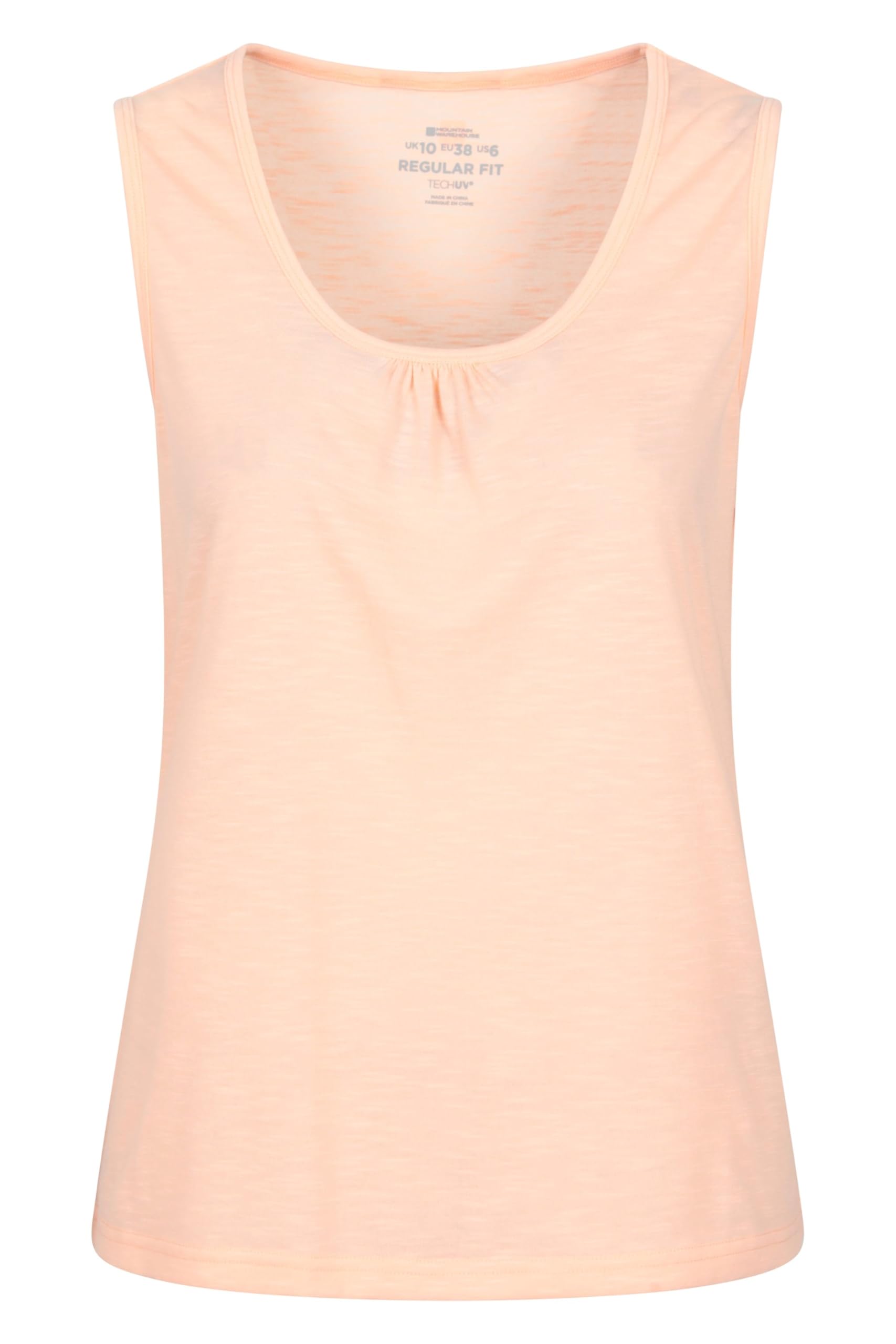Mountain Warehouse Women's Light Pink Agra Slub Vest - Lightweight Tank Top, Breathable Cami, Easy Care Tee Shirt - For Holidays, Travelling, Picnics, Walking Size 16