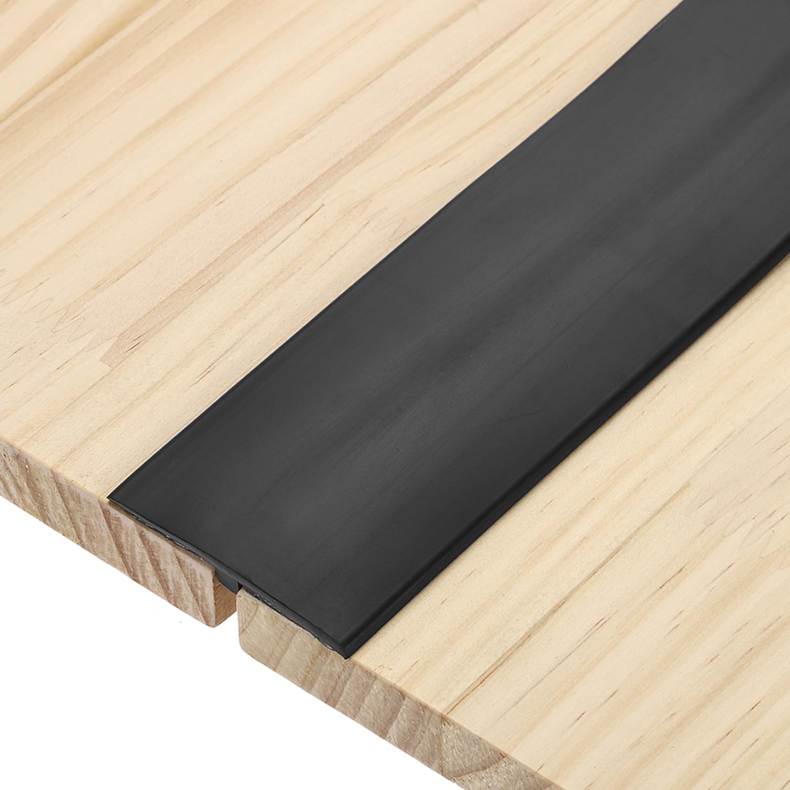 sourcing map T-Molding Transition Strips, 150cm x 5cm (L x W) PVC Floor Flat Divider Strip Self Adhesive Vinyl Flooring Edging Trim for Joining Floor Gaps Doorways, Black โ image 1