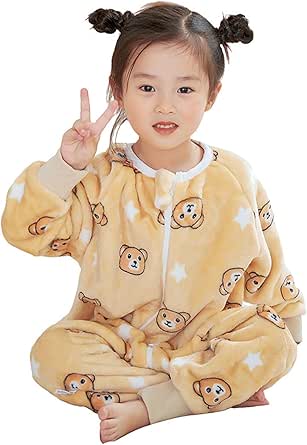 Hooever Conjunto De Pijamas De Sherpa De Forro Polar Para Mujer, Conjunto De Ropa De Dormir Cálida Con Solapa, De Manga Larga, Beige, Pequeña