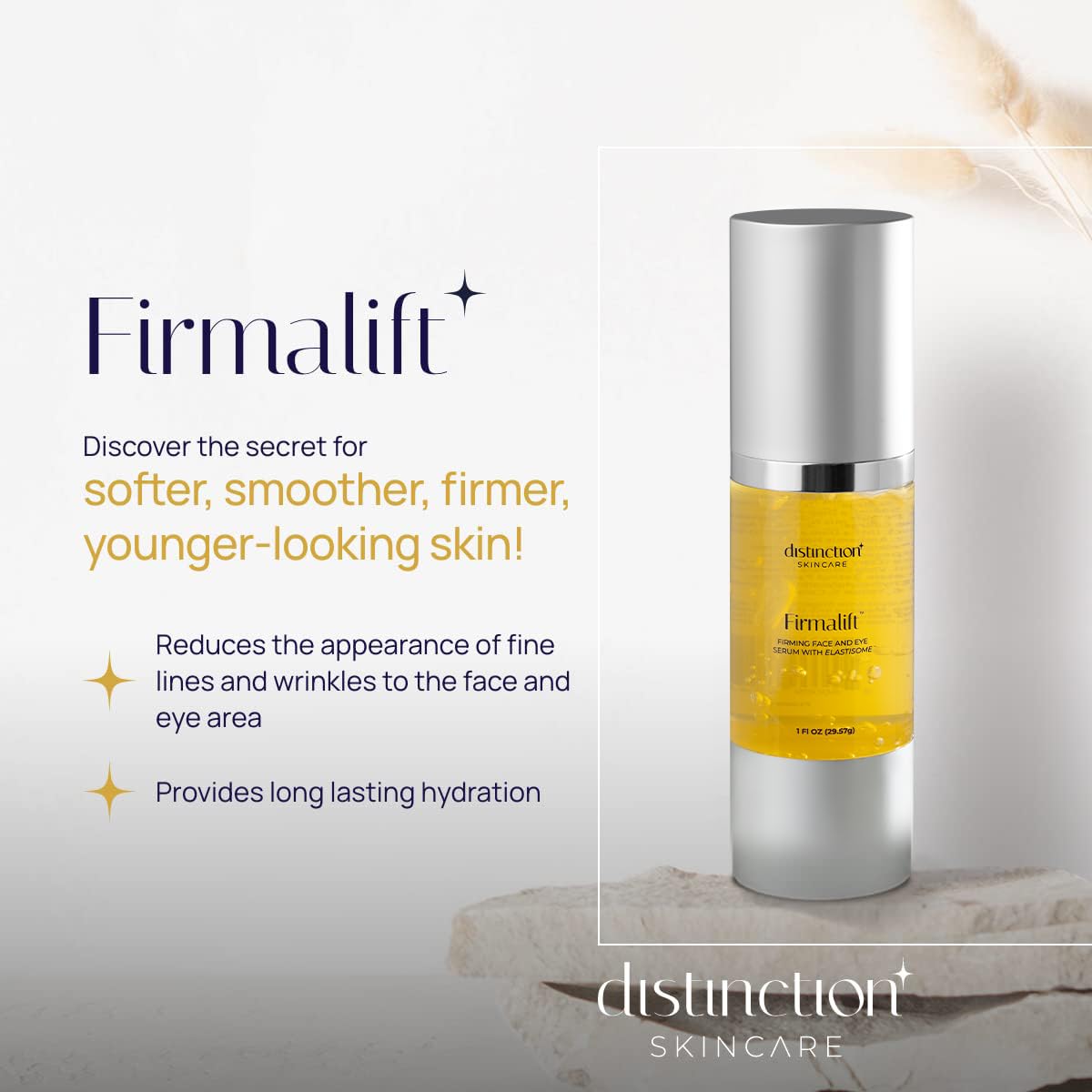 Distinction Firmalift and Renewal Booster - serum przeciwstarzeniowe i nawilżający | Pomaga zmniejszyć pojawianie się drobnych linii i zmarszczek, łagodzi