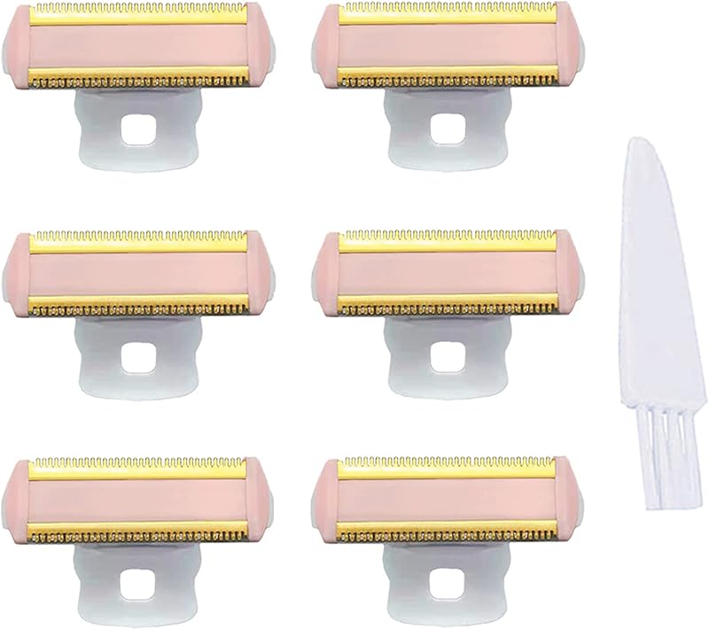 Cabeças de reposição INVODA para barbeador corporal Finishing Touch Flawless, com escova de limpeza, pacote com 6