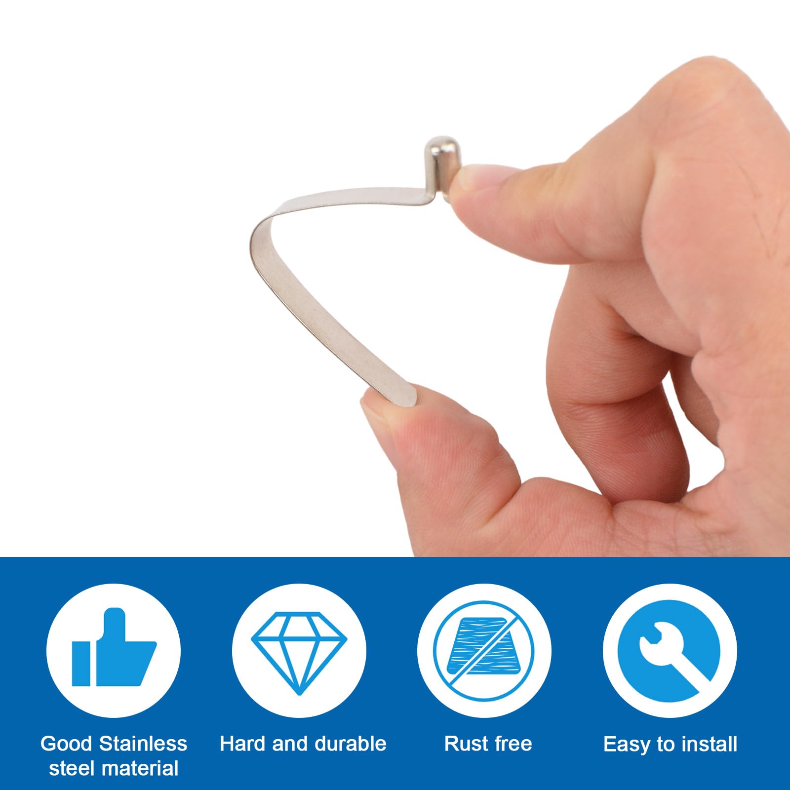 Lot De 16 Clips à Ressort En Acier Inoxydable – Pour Poteaux De Tente, Pagaies De Kayak, Tubes De Tente – Diamètre 5 Mm – Solides Et Antirouille