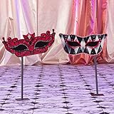 Small Red Masquerade Mask Mardi Gras Stands Standup Photo Booth Prop Background Backdrop Party Decoration Decor Scene Setter Cardboard Cutout