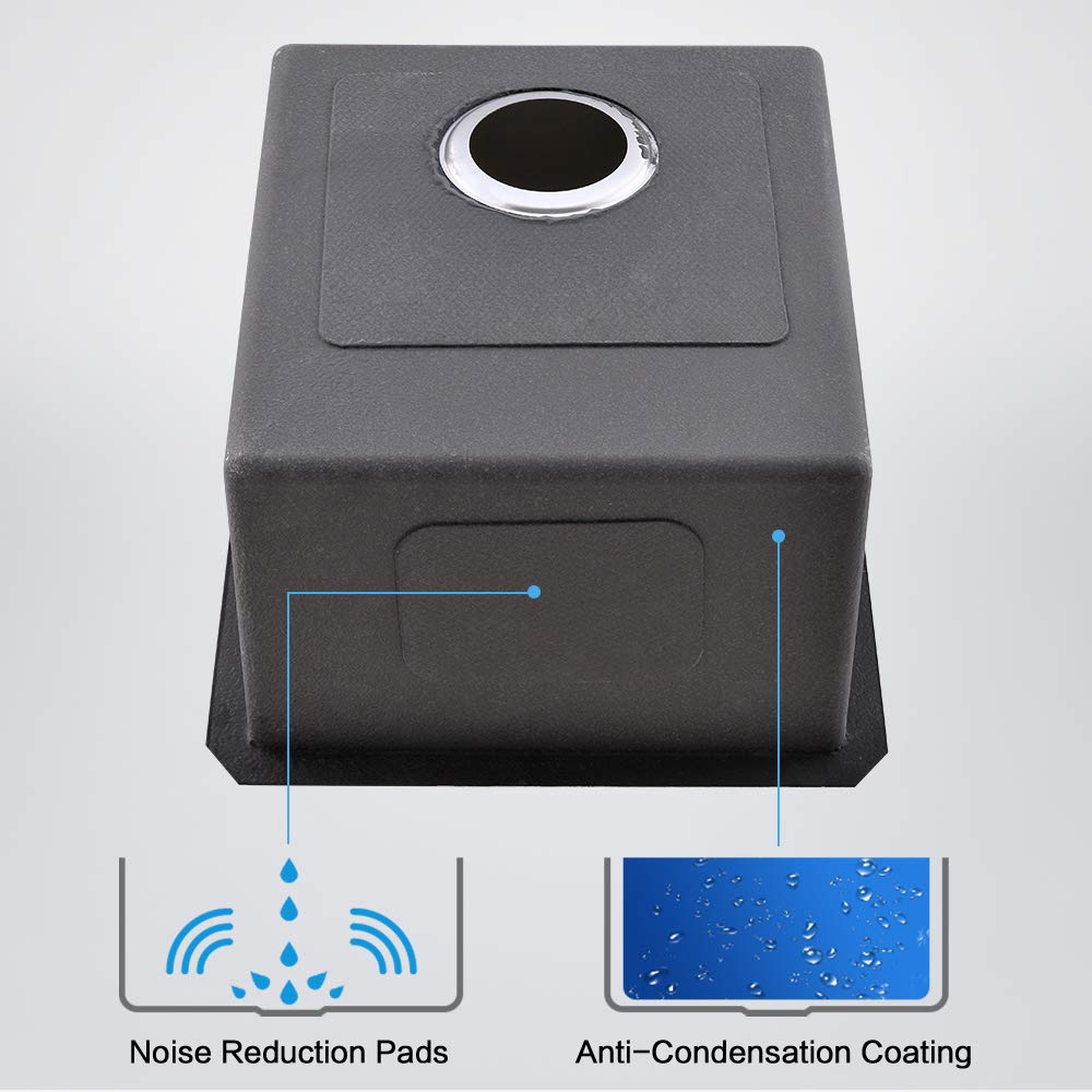 Bar Sink, 15 Inch Undermount Stainless Steel Bar SinkBokaiya 15x17