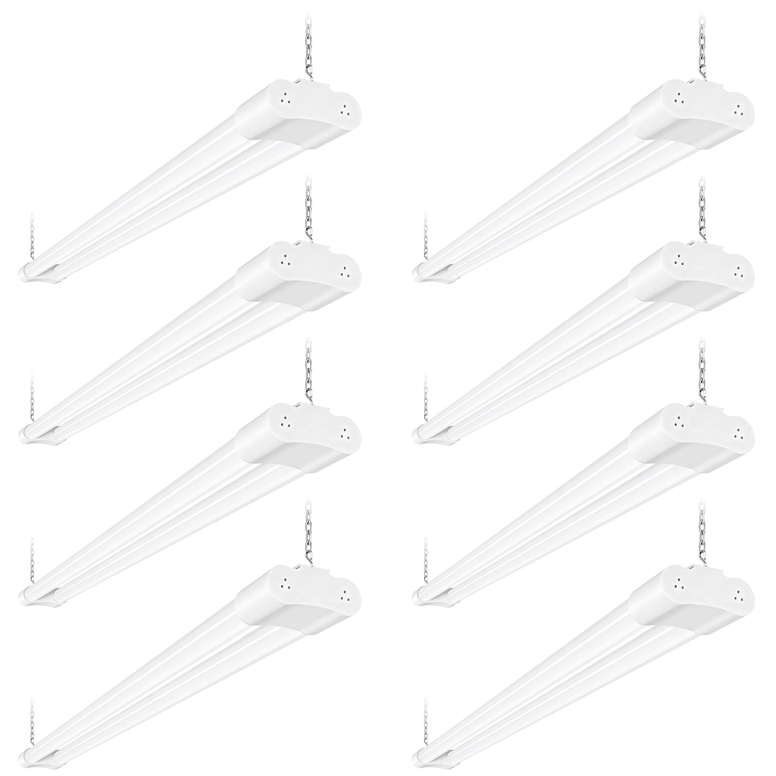 Ankishi 8 Pack 5000k Led Batten Light, 4FT, 42W Plug in Ceiling Light Led, 5000LM Workshop Lighting for Garage, Office, Bedroom, Living Room,Wall, Kitchen, Shed（White）