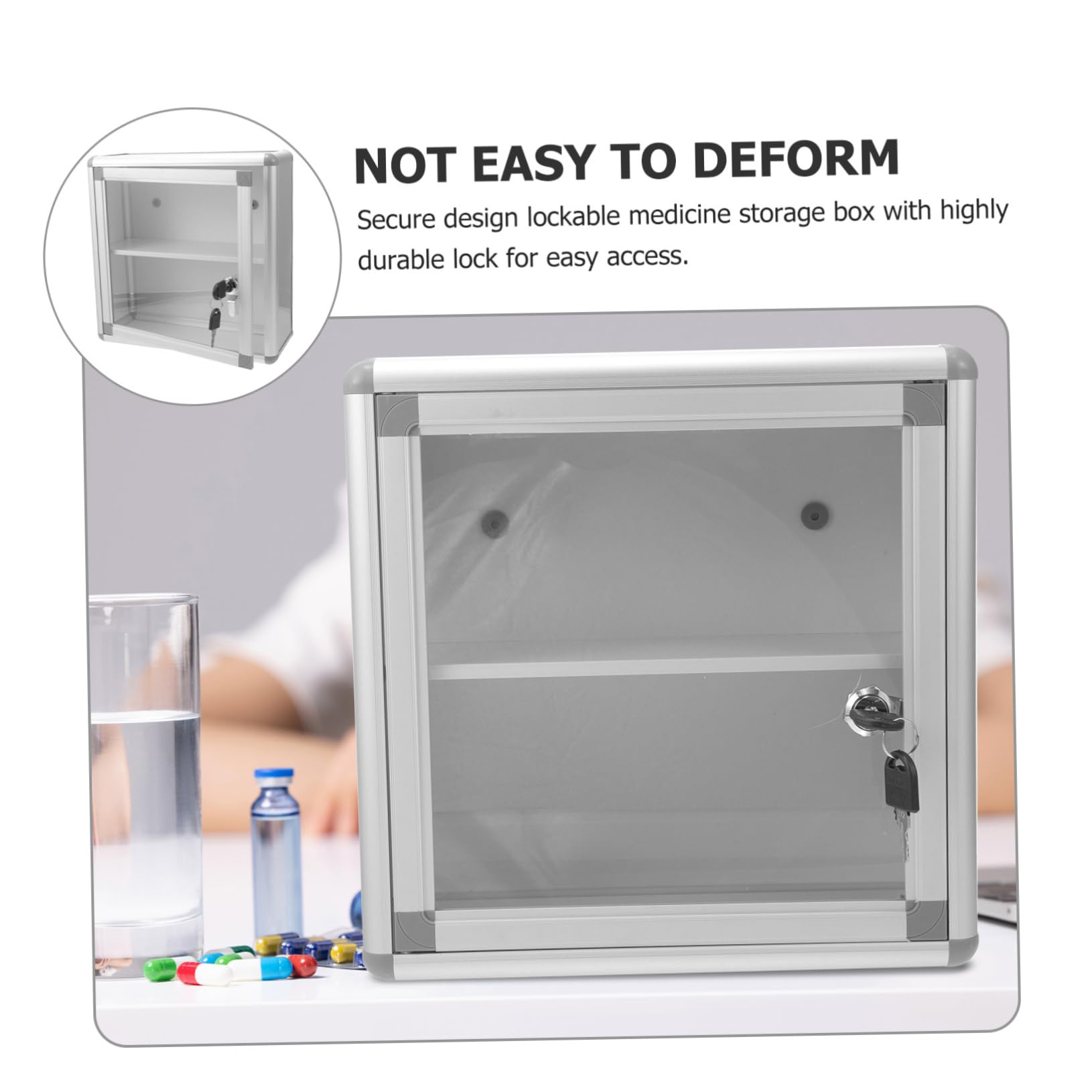 Homoyoyo Caja Botiquín de Primeros Auxilios Cerradura y Aleación de Aluminio para Almacenamiento Seguro en Camping y Coche