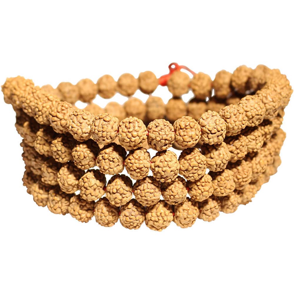 Cuenta de Buda, Collar de meditación, Collar de Cuentas de Rudraksha Mala de 9 mm, Pulsera de Cuentas de oración de Buda 108 para Japa, meditación