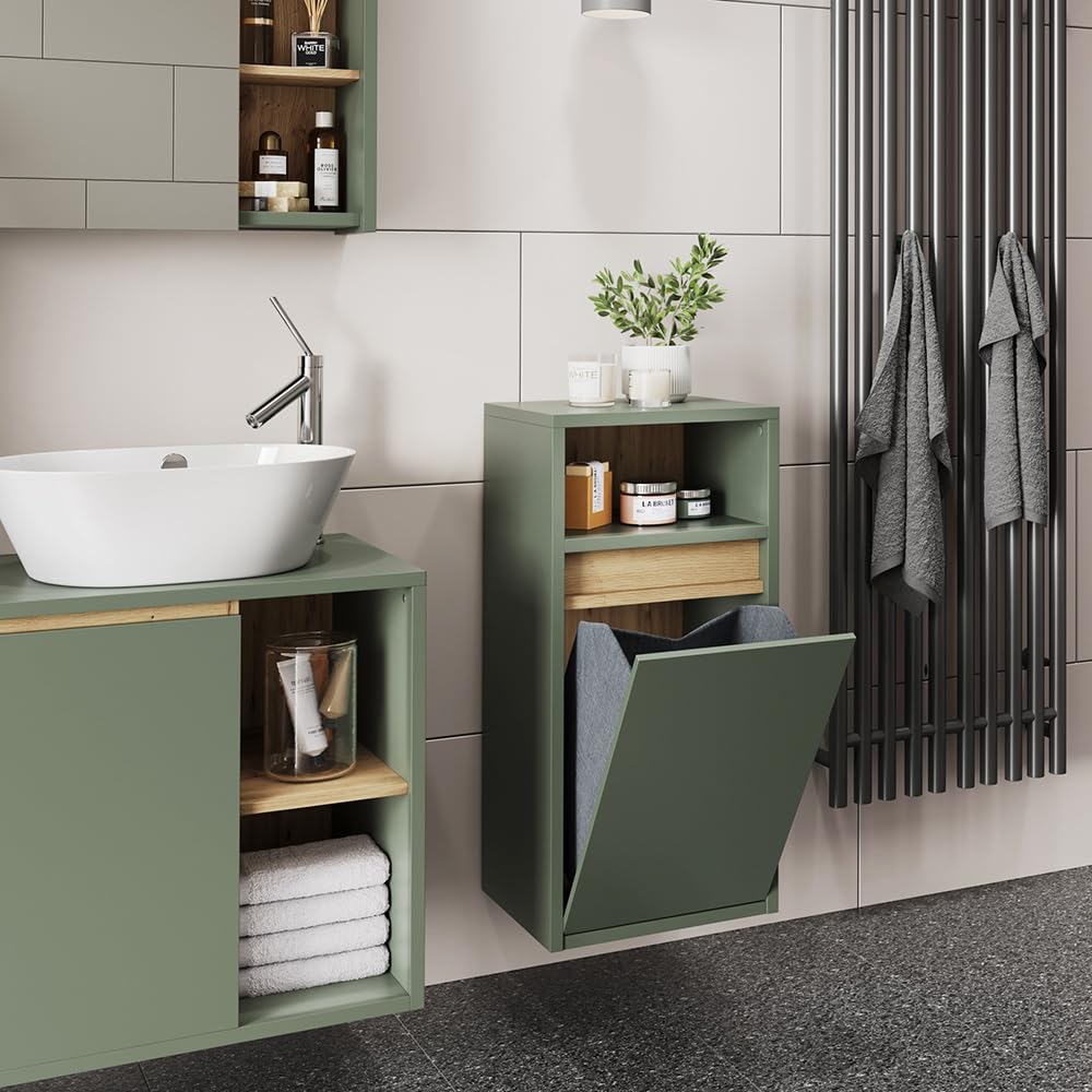 Vicco Armario de baño Viola, Verde/Artesano, 38 x 80 cm
