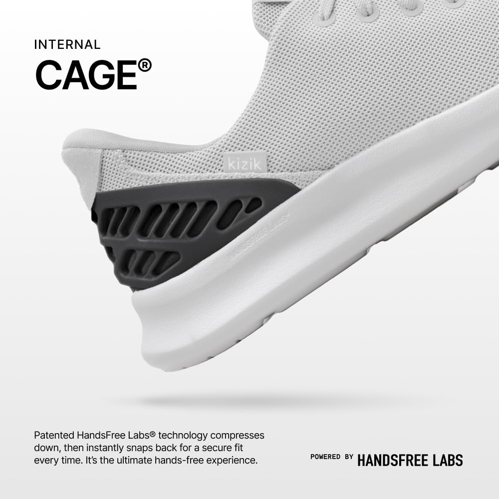 Kizik Madrid 2 - Zapatos sin cordones para mujer: cómodos todo el día para caminar, gimnasio o uso casual, puntera ancha disponible, deslizarse y destacar, manos libres