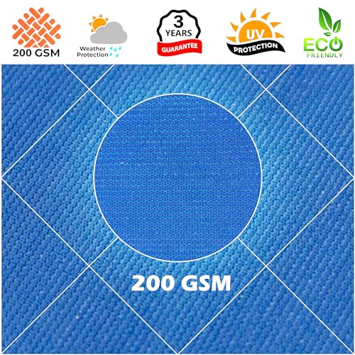 Royal Shade 14' x 14' x 14' Blue Triangle Sun Shade Sail RS-SLT, 95% UV Blockage, 200GSM Commercial Standard Heavy Duty, Water & Air Permeable Canopy Mesh for Patio (We Make Custom Sizes) by Royal Shade - Image 8