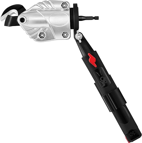 VEVOR Accesorio de taladro para cortador de metal, accesorio de tijeras de metal con cabezal giratorio de 360 grados, corte máx. 21 GA de acero