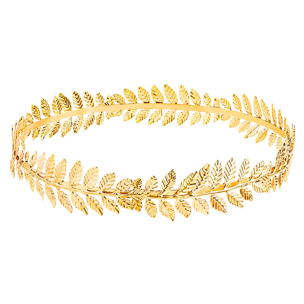 Corona Romana Foglie Oro - Set 3 Pezzi, Copricapo Toga Feste A Tema Greco/Romano - Foto 5