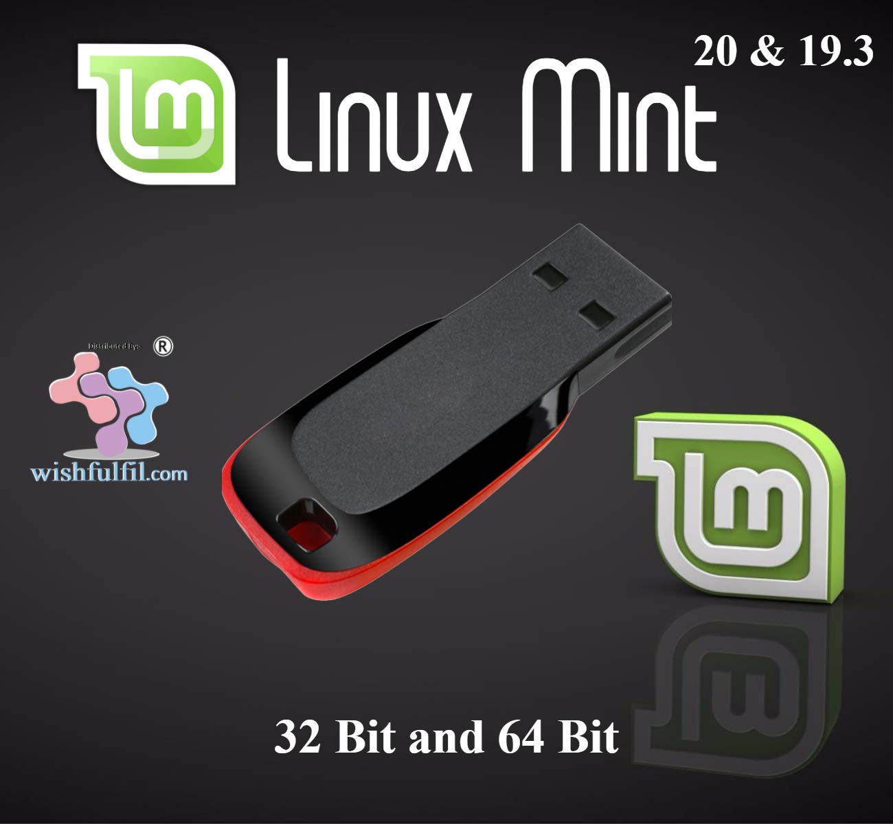 wishfulfil Linux Mint 20 Cinnamon and Linux Mint 19 Cinnamon 32 Bit and 64 Bit Live Bootable 32GB Pen Drive