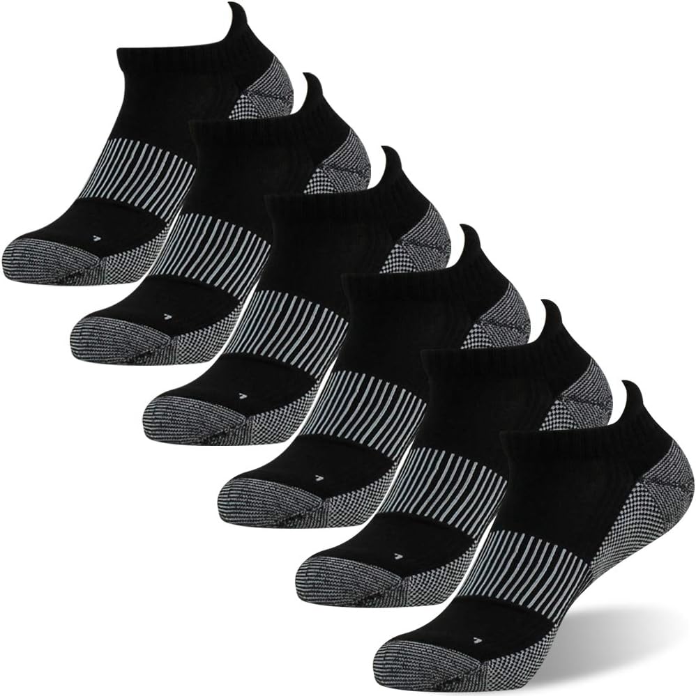 01# 6 Pairs- Black Ankle