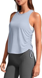 G4Free Lyocell Racerback Tank Tops for Women Ruch Side Yoga Workout Casual