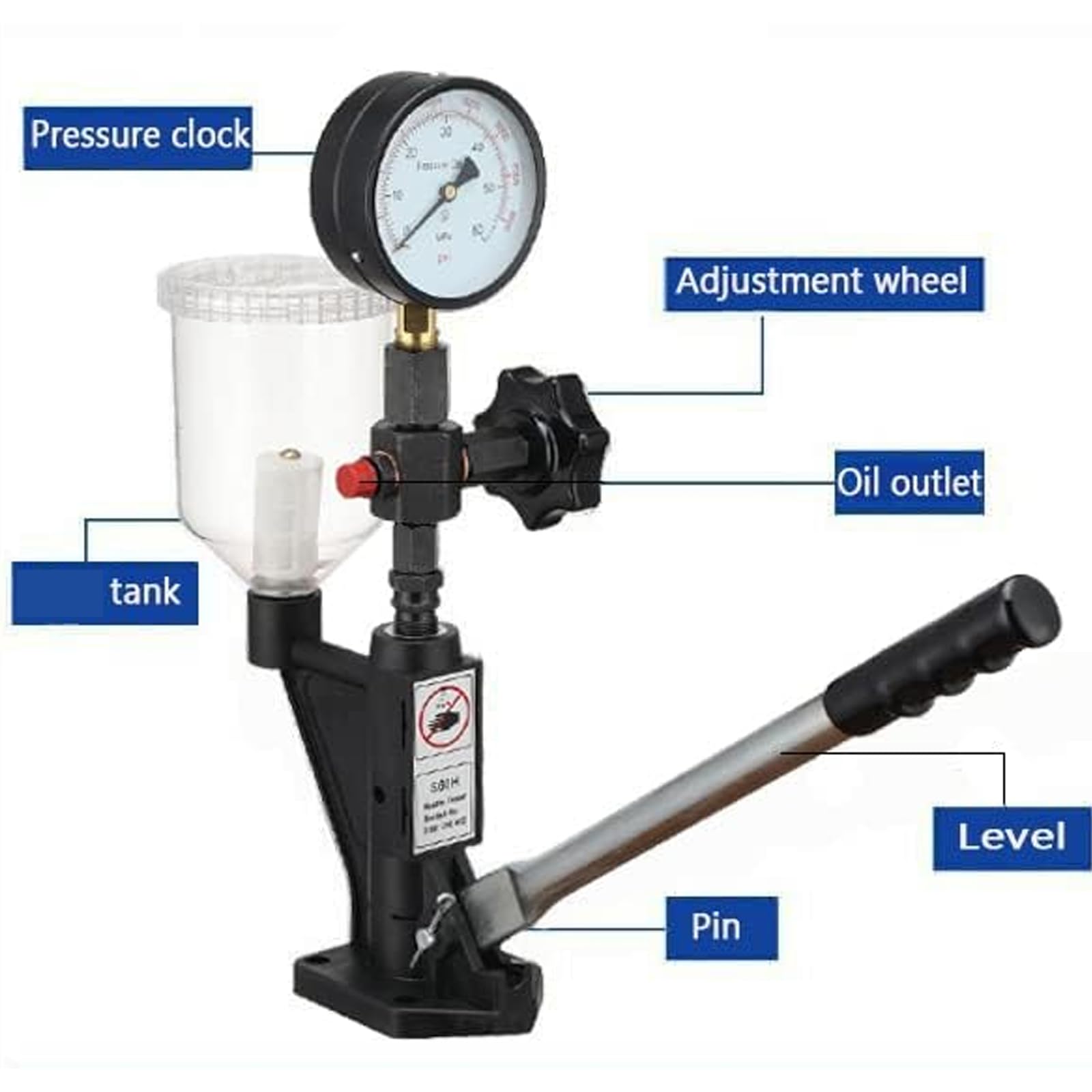 Tester di pressione del fluido di combustione 0 600 MisurazioneForo del pistone da 10 mm per analisi e manutenzione del motore Siringhe Tester di pressione