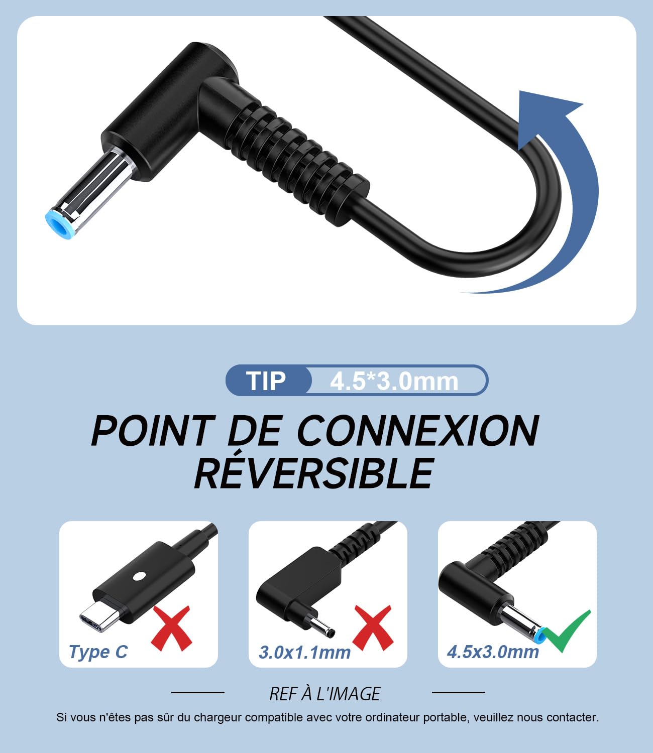 Chargeur Adaptateur Secteur Pour HP COMPAQ Pavilion ZT1000 - Neuf, Marque Visiodirect, Garantie 1 An