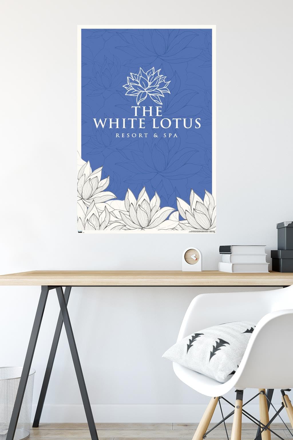 Amazon.com: The White Lotus - White and Blue Logo Wall Poster, 34L