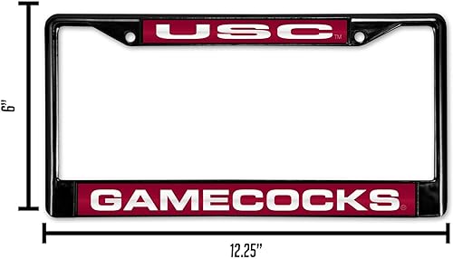 Miniatura 14 de Rico Industries NCAA Black Laser Cut Chrome Frame 12" x 6" Black Laser Cut Chrome Frame - Car/Truck/SUV Automobile Accessory