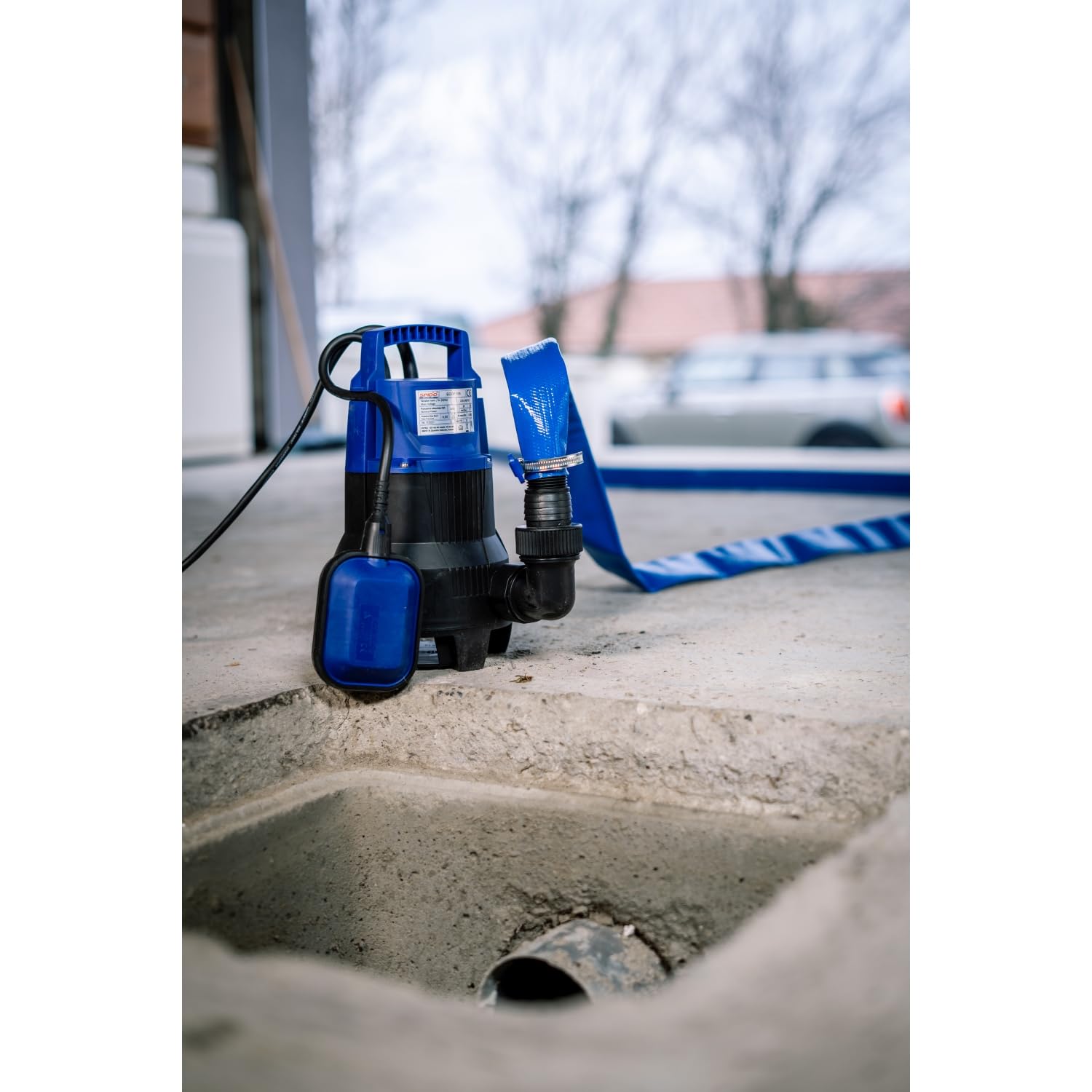 SPID'O - Bomba de Achique 400W - 9 m3/h - Aguas Cargadas - Partículas 30 mm - Altura Máx 5,5 m - Compacta