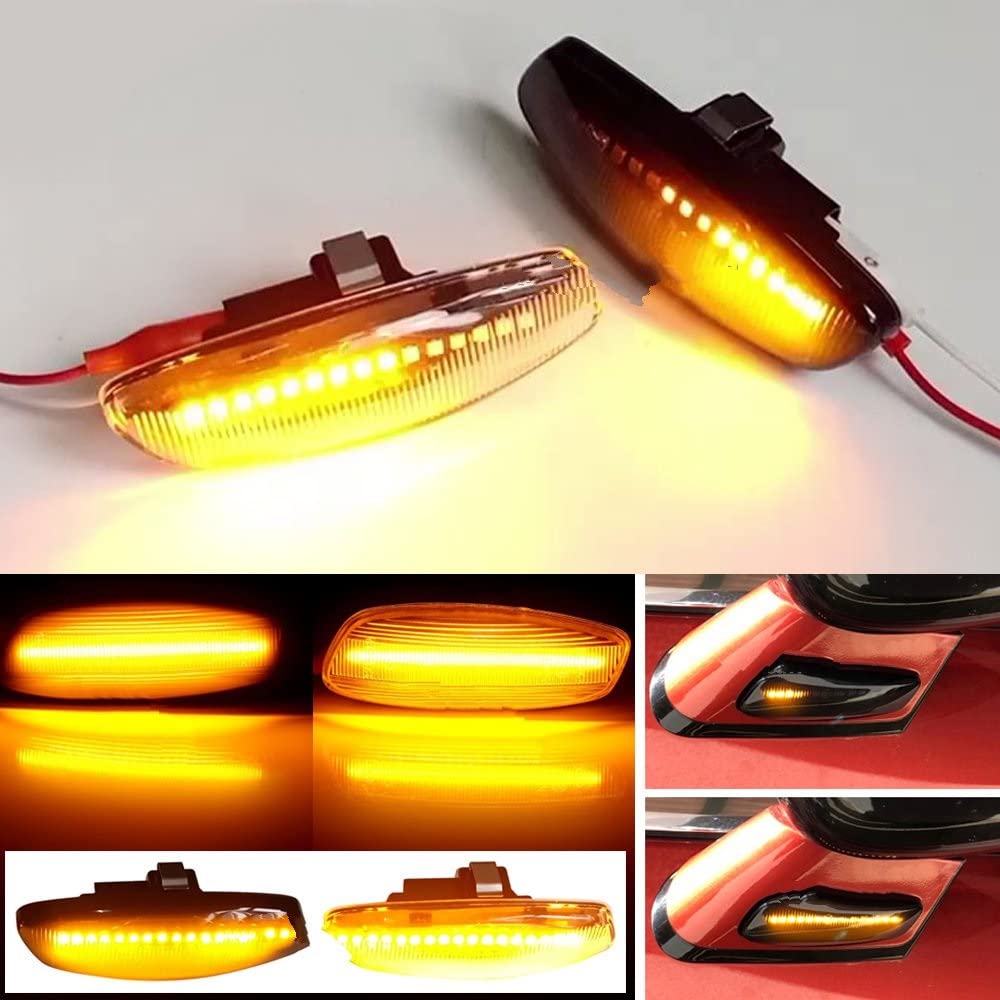 Genérico Luz Marcador Lateral Luz LED De Posición Lateral Para Coche Señal De Giro Para Citroen C4 C3 C5 DS4 DS3 Para Peugeot 308 207 3008 5008 CRZ Intermitentes laterales