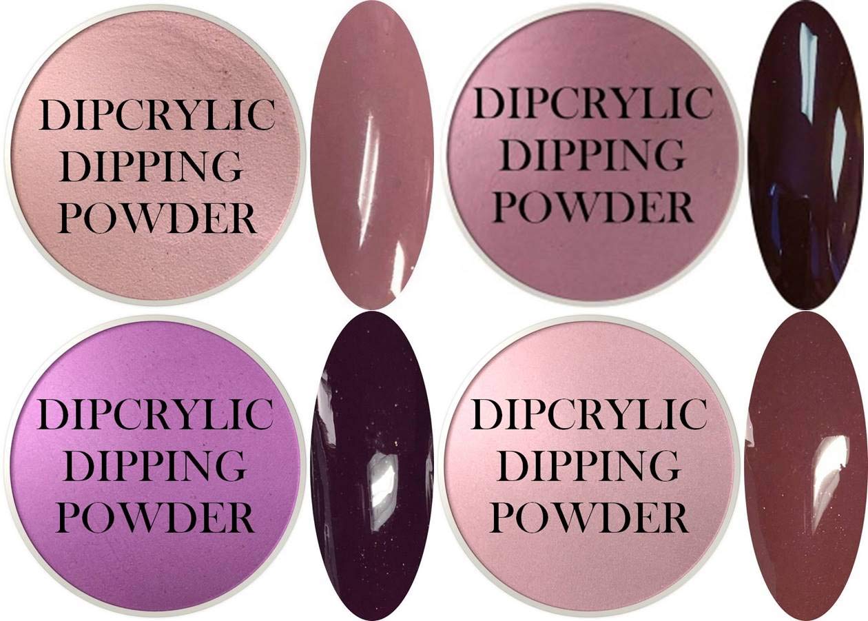 SHEBA NAILS Dipcrylic Dip Dipping Powder MOODY MAUVE KIT - 1oz Jar each Bridezilla, Kingdom, Anise and Reign