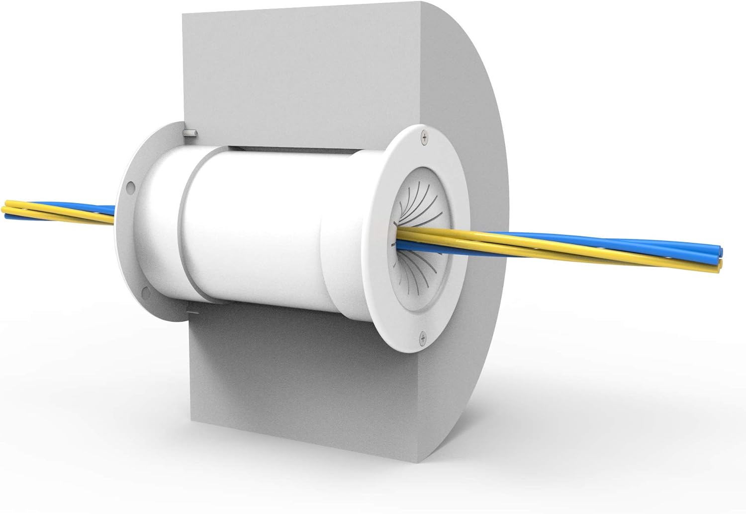 GTW4 4" Wall Pass Through Grommet System for Cable Management, Double Layer EPDM Rubber gaskets, White