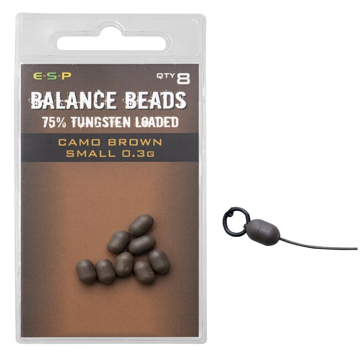 ESP Tungsten Loaded Balance Beads Camo Brown: Small