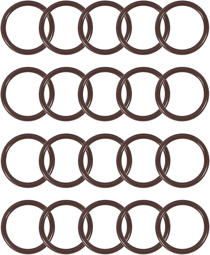 Fluorine Rubber O-Rings 24mm OD 19mm ID 2.5mm Width, Metric FKM Sealing Gasket, Pack of 20
