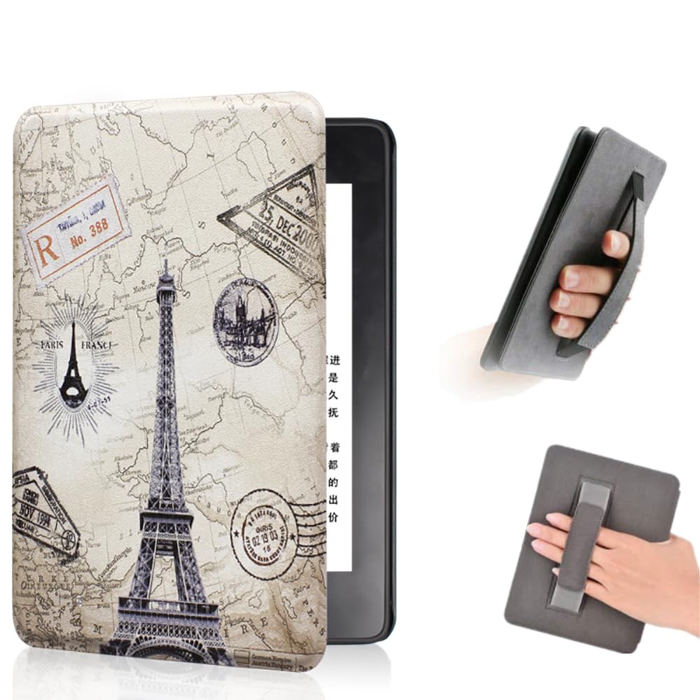Custodia per 6 pollici Kindle 10a generazione (versione 2019), Cover protettiva alla moda con cinturino da polso e automatica veglia/dormire (Modello J9G29R)