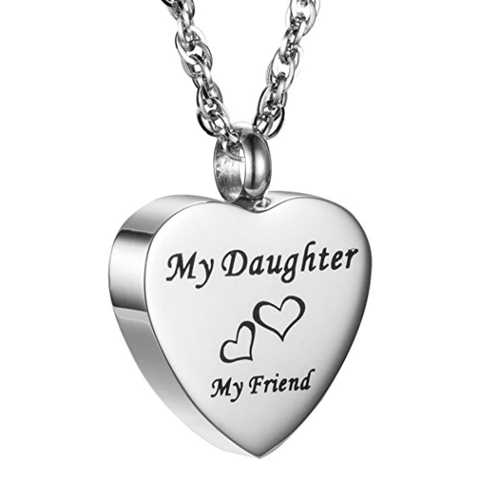 KOMEDOEngraved My Son My Friend Forever Heart Stainless Steel Cremation Urn Necklace For Loved Ones Keepsake Jewelry,2