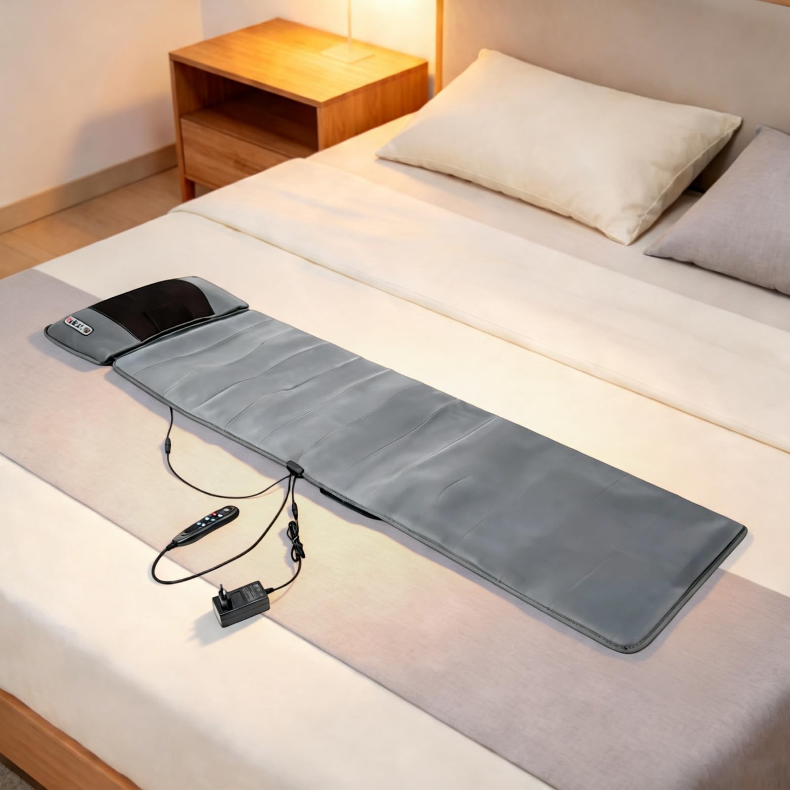 Tapis de massage pour tout le corps avec chaleur, 20 têtes et 10 moteurs
