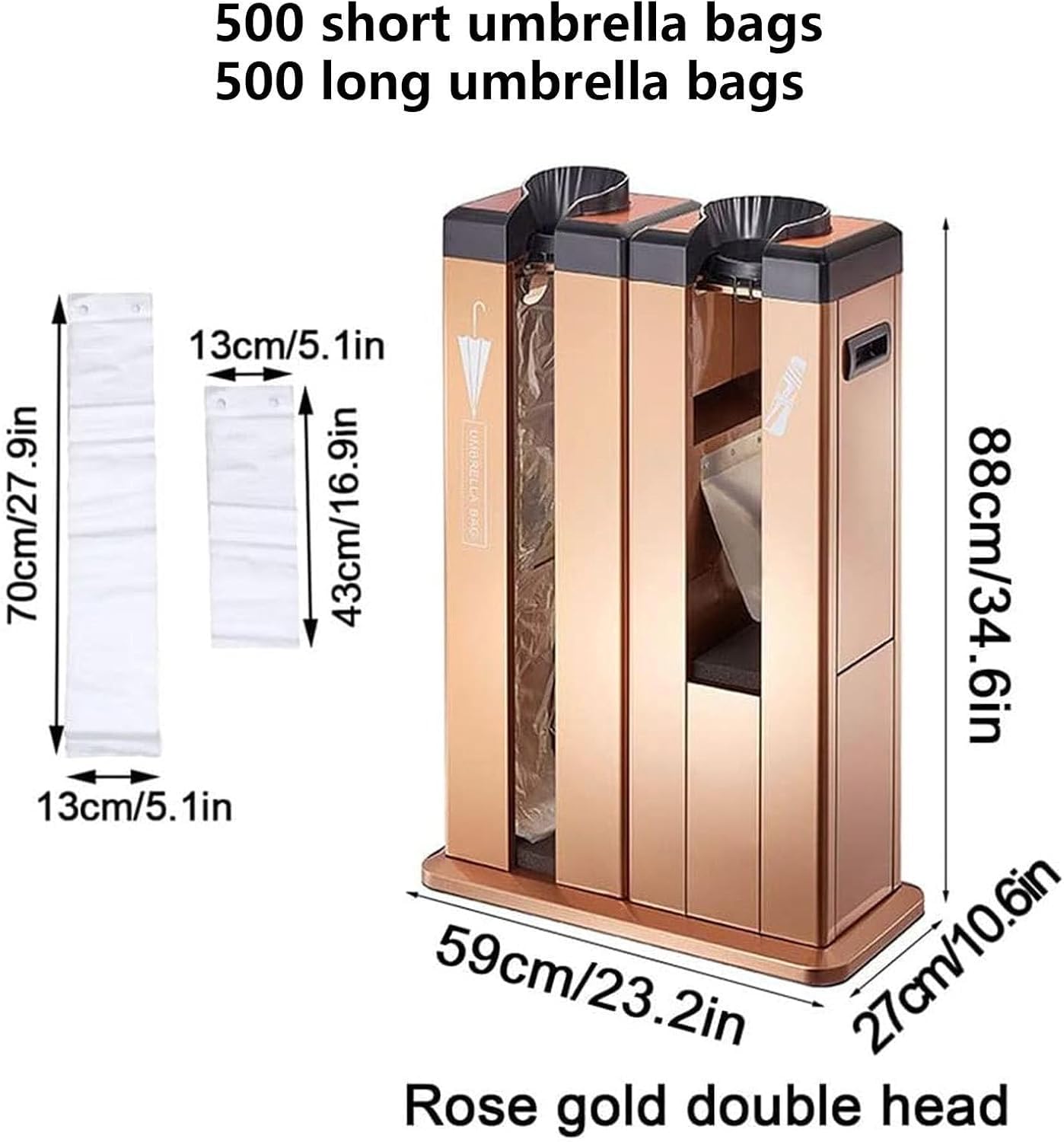 Machine Automatique d'emballage de parapluies humides à Double Fente, incluant 500 Sacs Longs et 500 Sacs Courts, Support pour Usage Professionnel