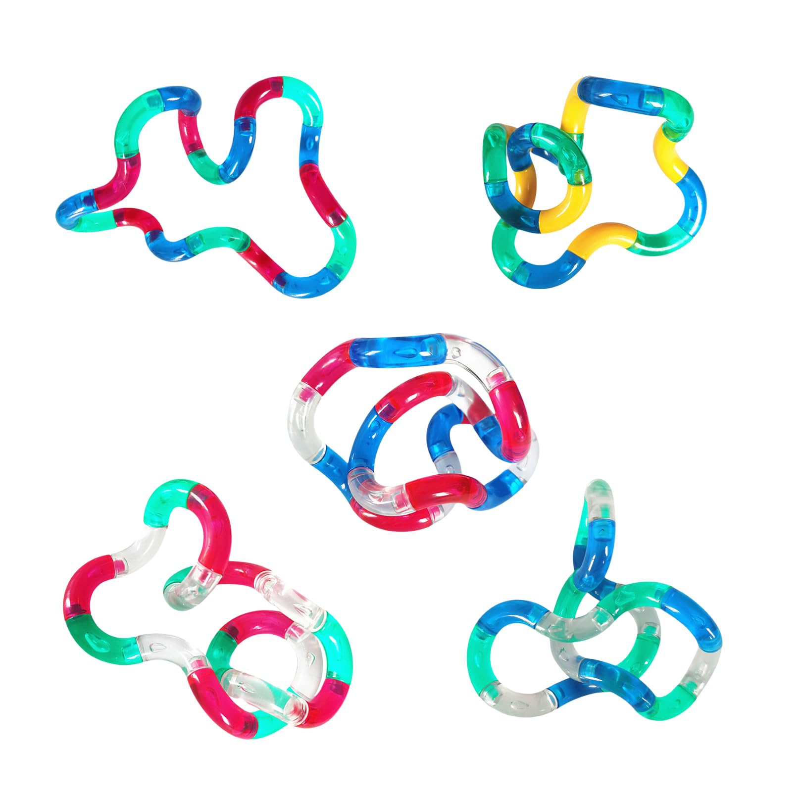5 Pcs Fidget Toys for Kids,Tangle Fidget Toy,Stress Relief Silent Toy,Removable Splicing Tangle Fidgets Toys,Focus Concentration Provide Relief with Stress Anxiety,Decompression for Kids and Adults