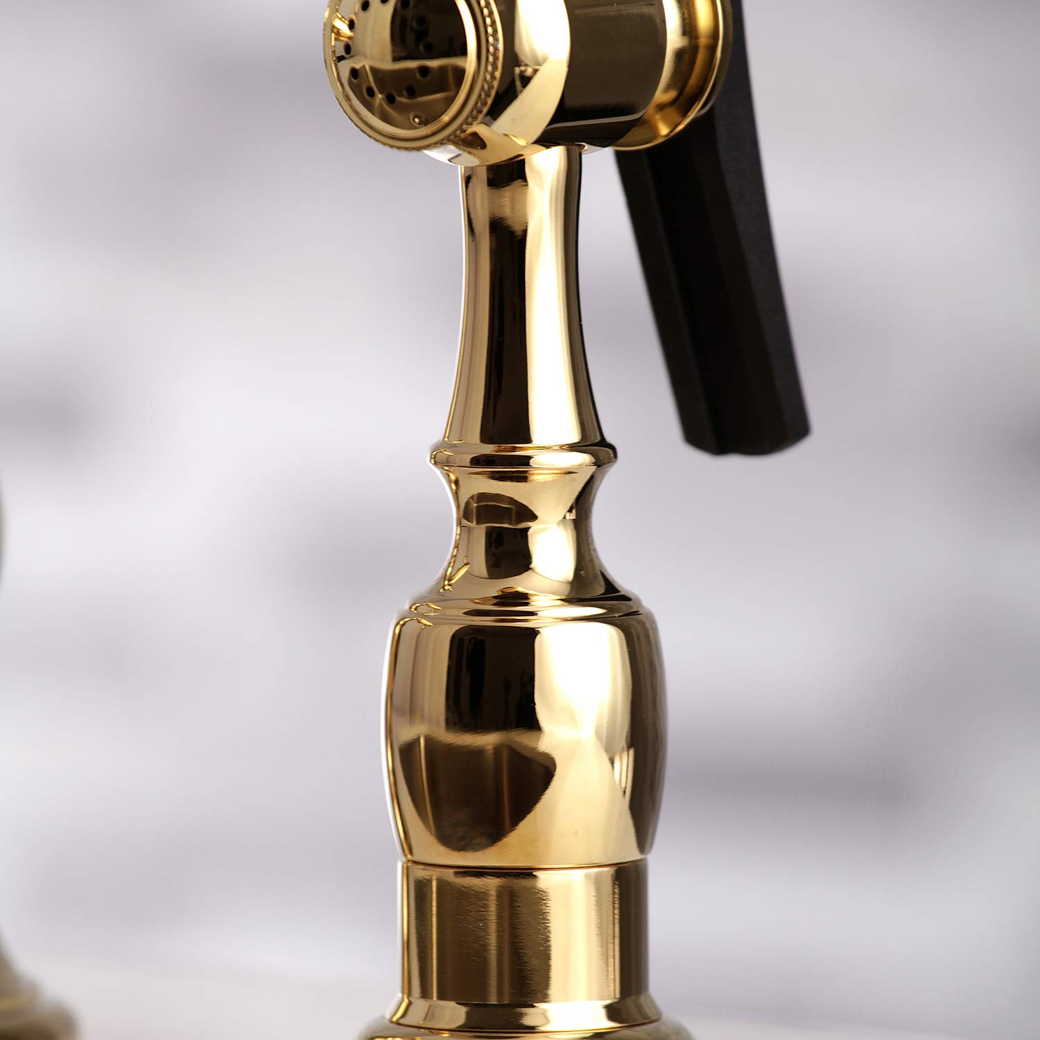 Kingston Brass KS3272PXBS Grifo de Cocina Puente de 8 Pulgadas con pulverizador, latón Pulido