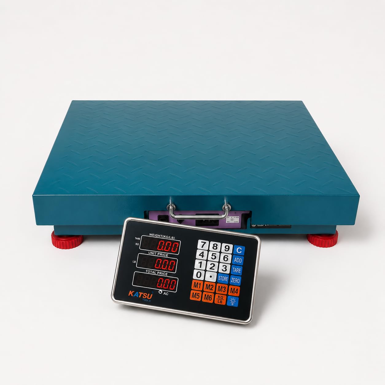 KATSU Industriell Plattformwaage 500kg Elektronische Postwaage LED-Anzeige 50x60cm Rostfrei Stahl
