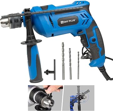 850W 230V Heavy Duty Electric Rotary Hammer Drill Impact Driver Bit Set 3000 RPM with Depth Gauge, Powerful Variable Speed Drill for Drilling Steel Masonry Concrete Wood