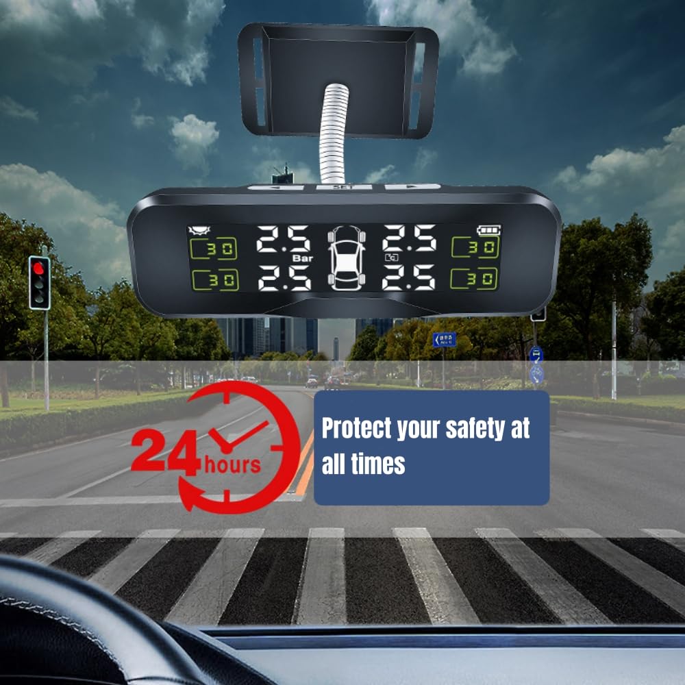 Sistemi di monitoraggio del sensore di pressione dei pneumatici Regolazione dell'angolo libero con display LCD TPMS Rilevatore di pressione universale per auto Monitor in tempo reale con valvola ester