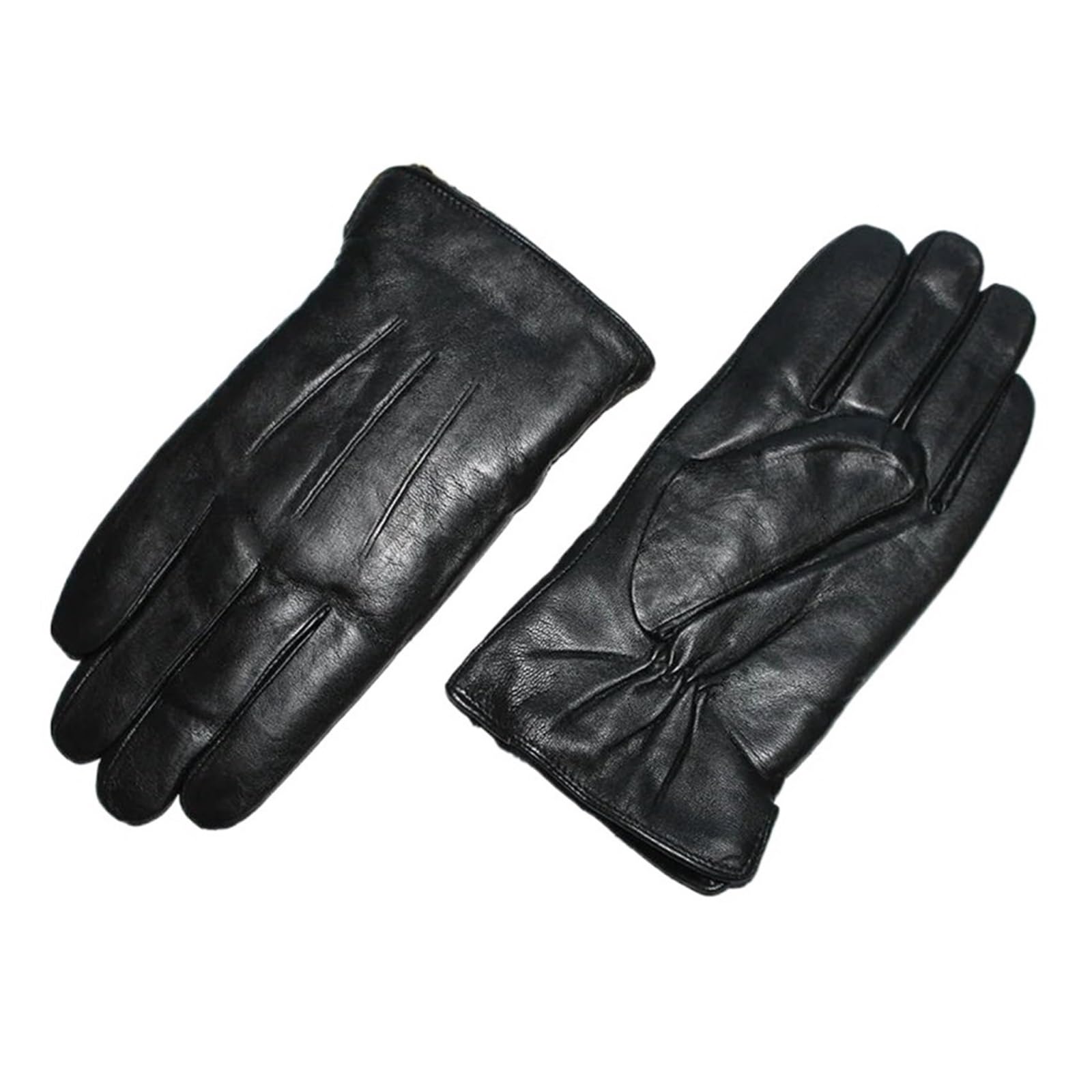 guanti moto pelle Guanti invernali in pelle calda e spessa da uomo, con fodera in pelliccia di pecora, resistenti al vento freddo, for motociclisti