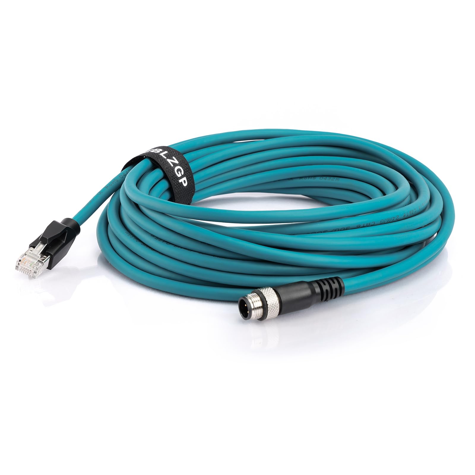 Cat5e Ethernet-Kabel, wasserdicht, M12, 4 Positionen, D-kodierter Stecker auf RJ45, industrielle Feldverdrahtung, Sensorkamera, 10 m