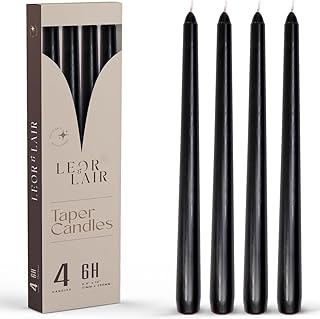 Black Taper Candles - 4 Pack 10