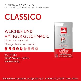illy Classic Coffee Classic Roast in Compatible Coffee Capsules * - 10 packs of 10 capsules