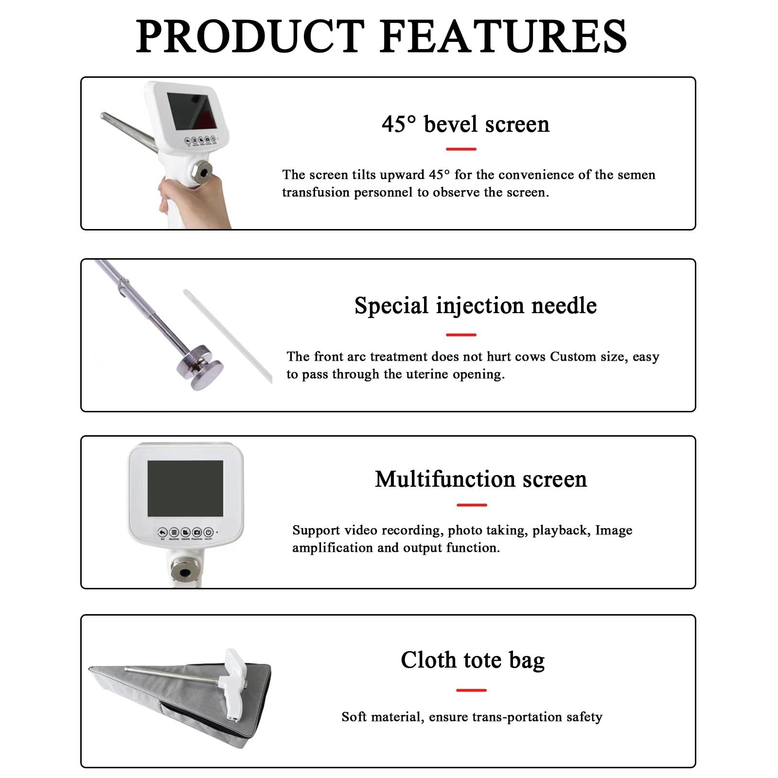Visual Cattle/Horses/Sheep/Goat Artificial Insemination AI Gun Kit,Cow  Veterinary Breeding Kit,Visual Endoscope Breeding Kit,with 15MP Camera  Adjustable Screen for Farm & Ranch,cow: Amazon.co.uk: Pet Supplies