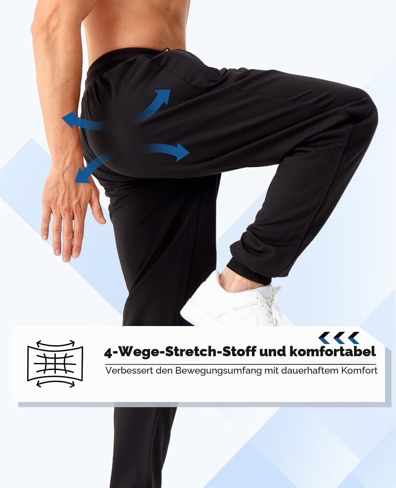5er-Pack Jogginghose Herren, Sporthose Herren Lang mit Reißverschlusstasche, Trainingshose Sweatpants Laufhose Warm Slim Fit